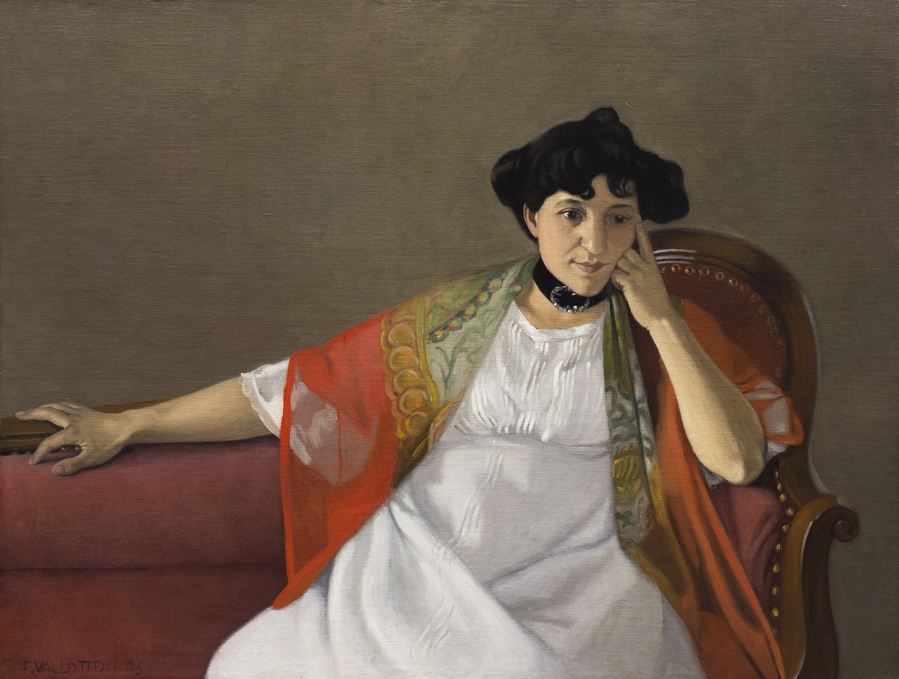 Retrato da esposa do artista, Gabrielle Vallotton, 1905. de Felix Edouard Vallotton