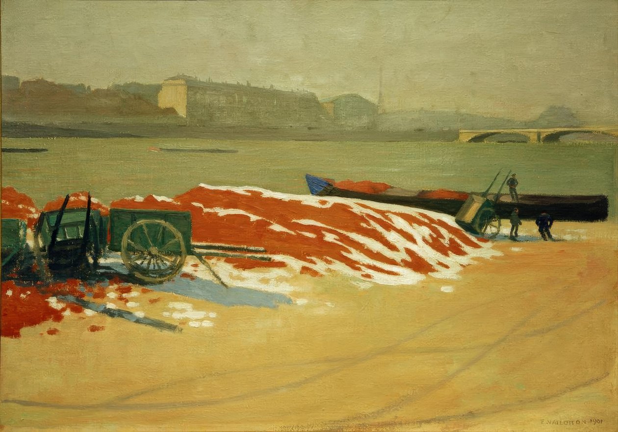 Quai de Seine com areia vermelha de Felix Edouard Vallotton