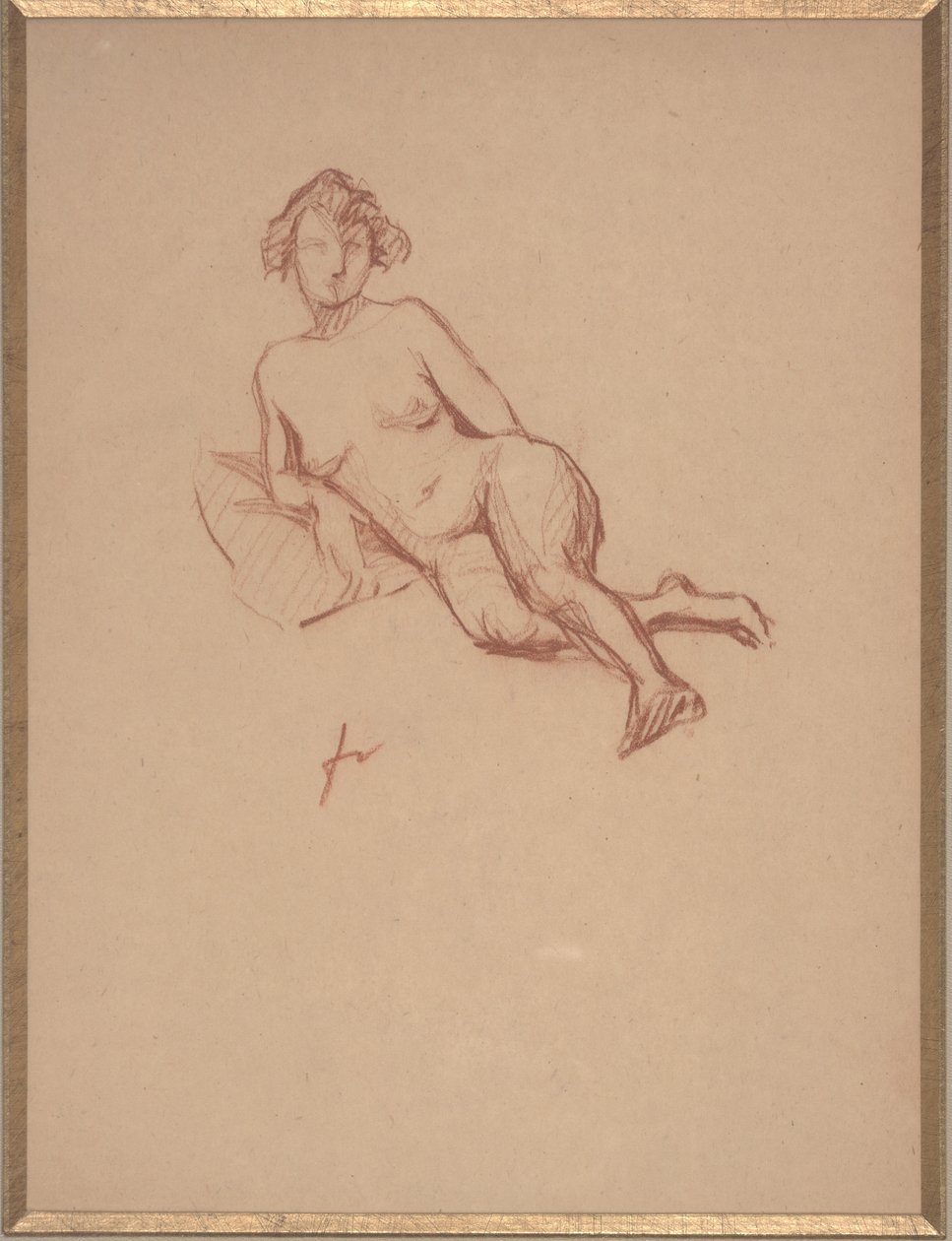 Nu Feminino Reclinado (giz vermelho no papel) de Felix Edouard Vallotton