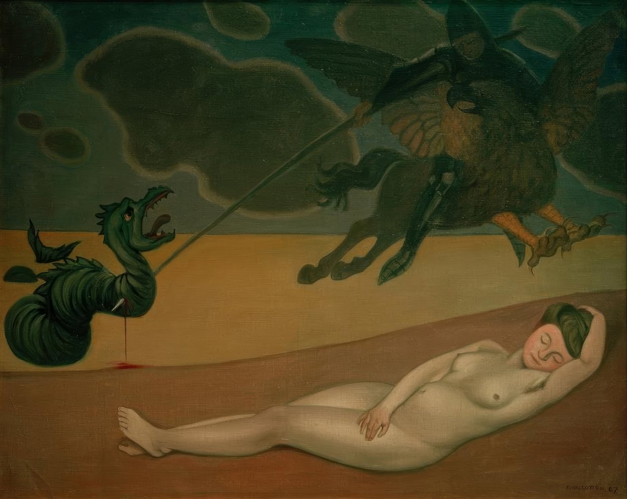 Roger entregando Angelique de Felix Edouard Vallotton