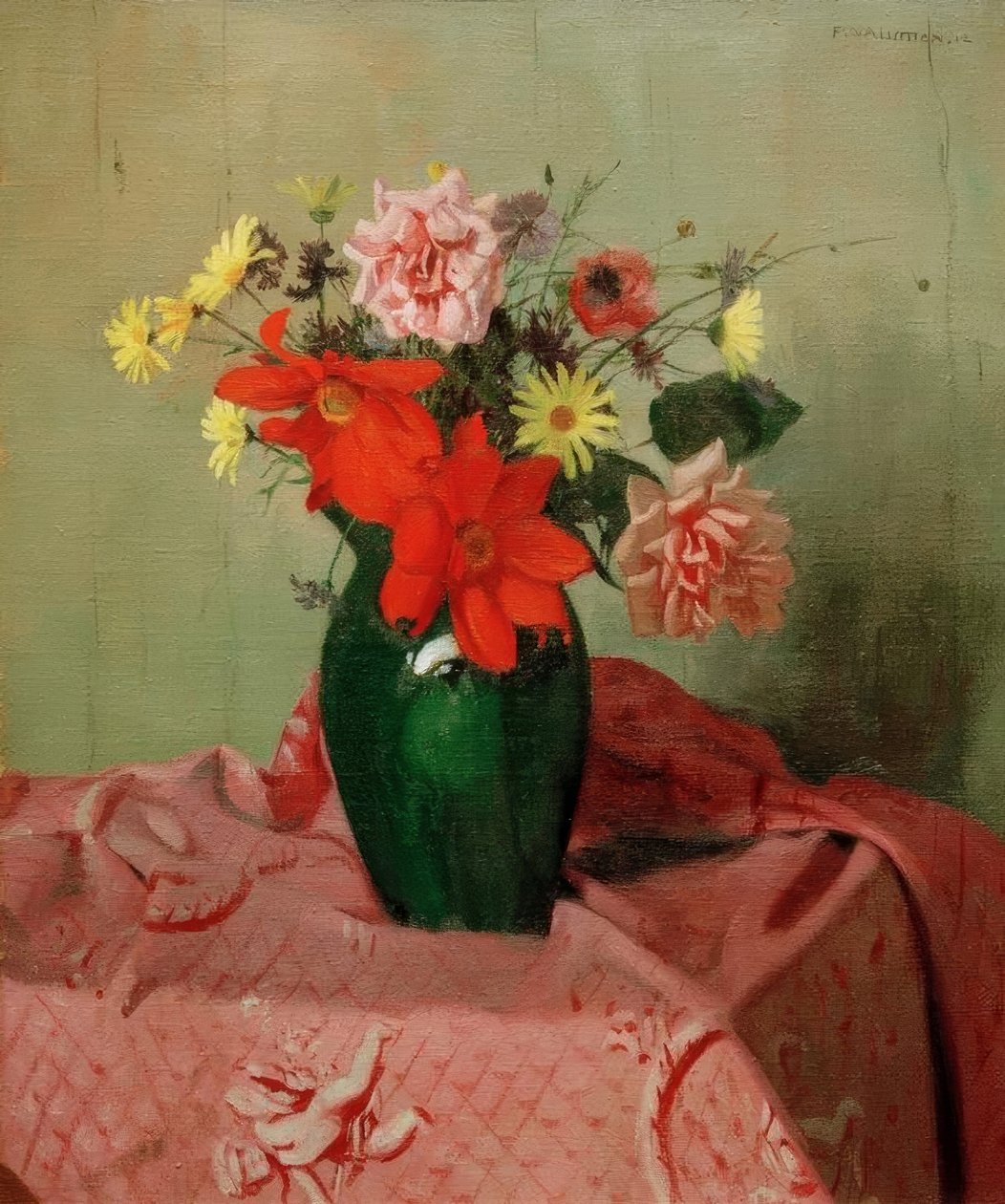 Rosas e dálias de Felix Edouard Vallotton