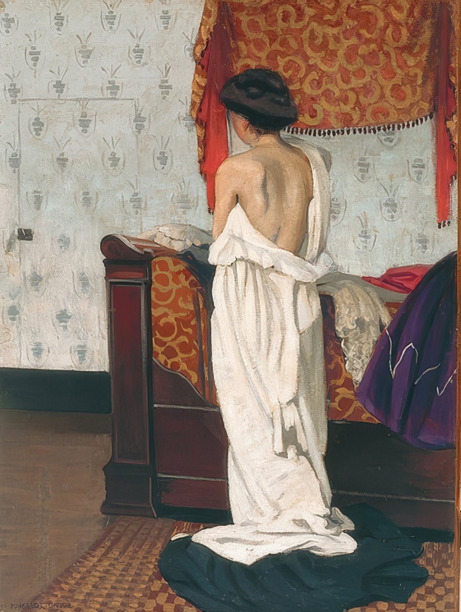 Voltar agir em um interior. 1902 de Felix Edouard Vallotton