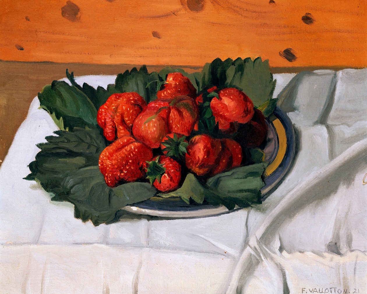Ainda vida com morangos, 1921 de Felix Edouard Vallotton