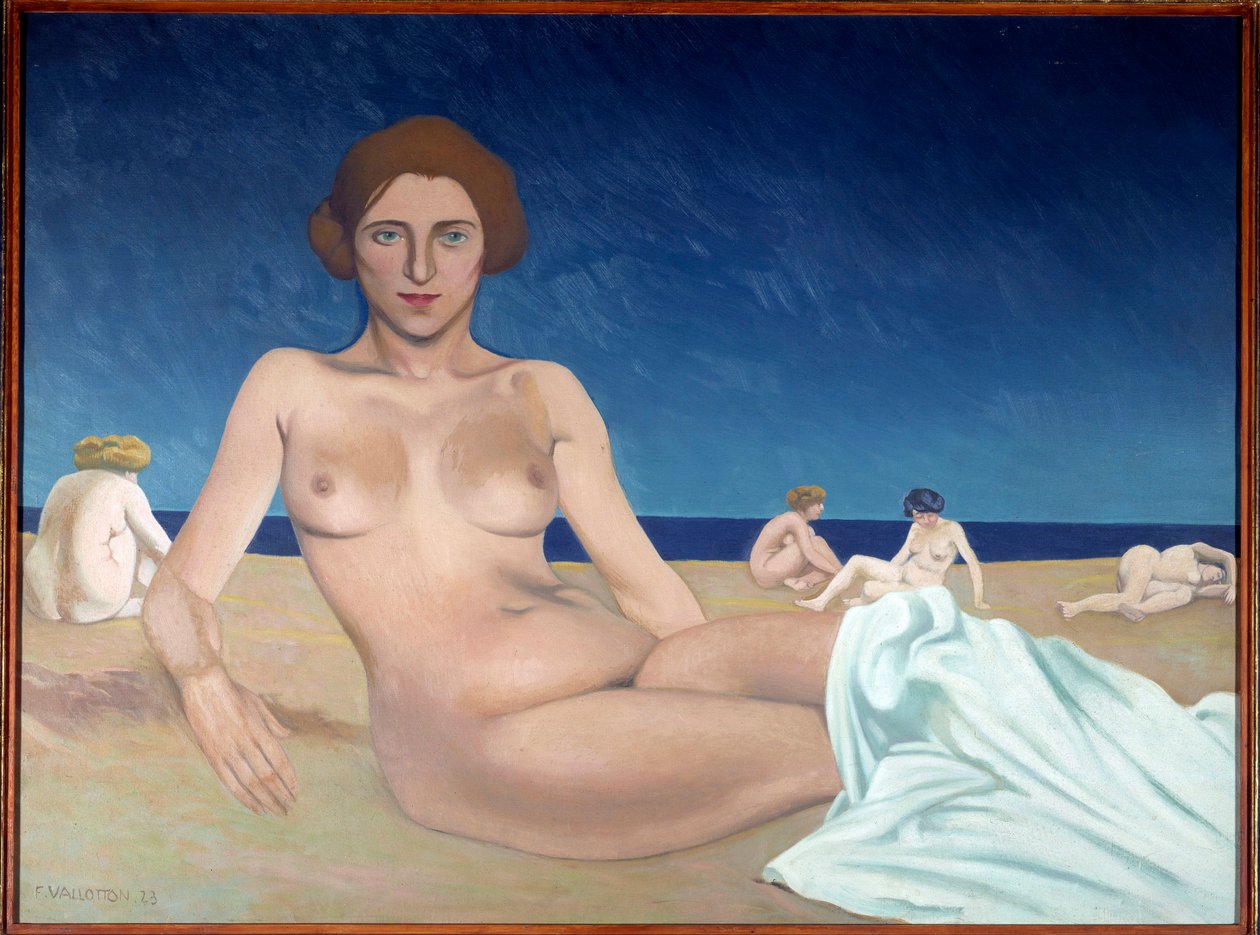 Banho de sol na praia Pintura de Felix Vallotton (1865-1925) 1923 Rouen, Musee des Beaux Arts de Felix Edouard Vallotton