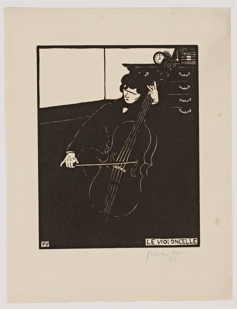 O "Violoncelo, da série" Instrumentos Musicais ", 1896-97 de Felix Edouard Vallotton