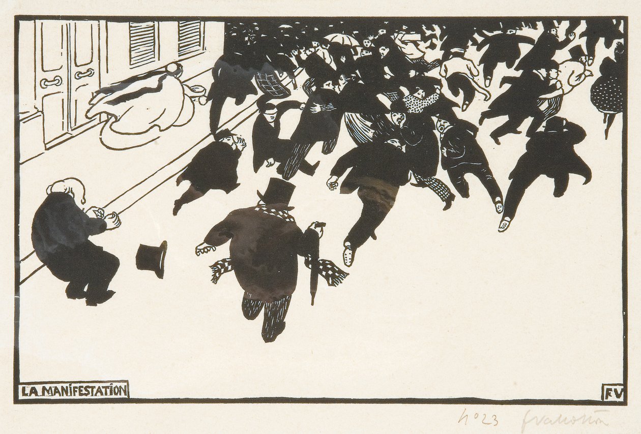 A demonstração, 1893 de Felix Edouard Vallotton