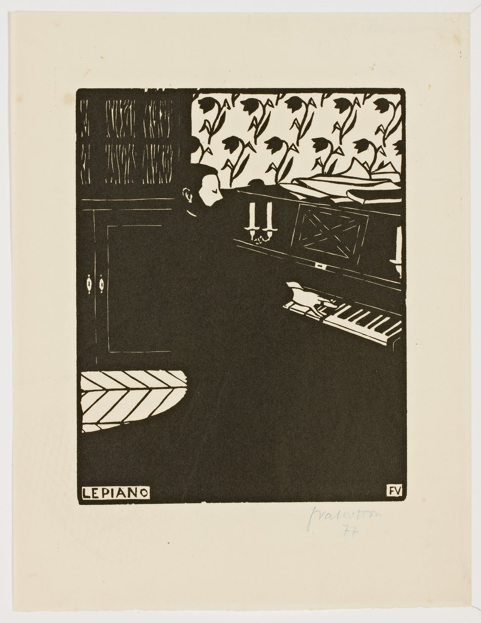 O piano, da série "Instrumentos musicais", 1896-97 de Felix Edouard Vallotton