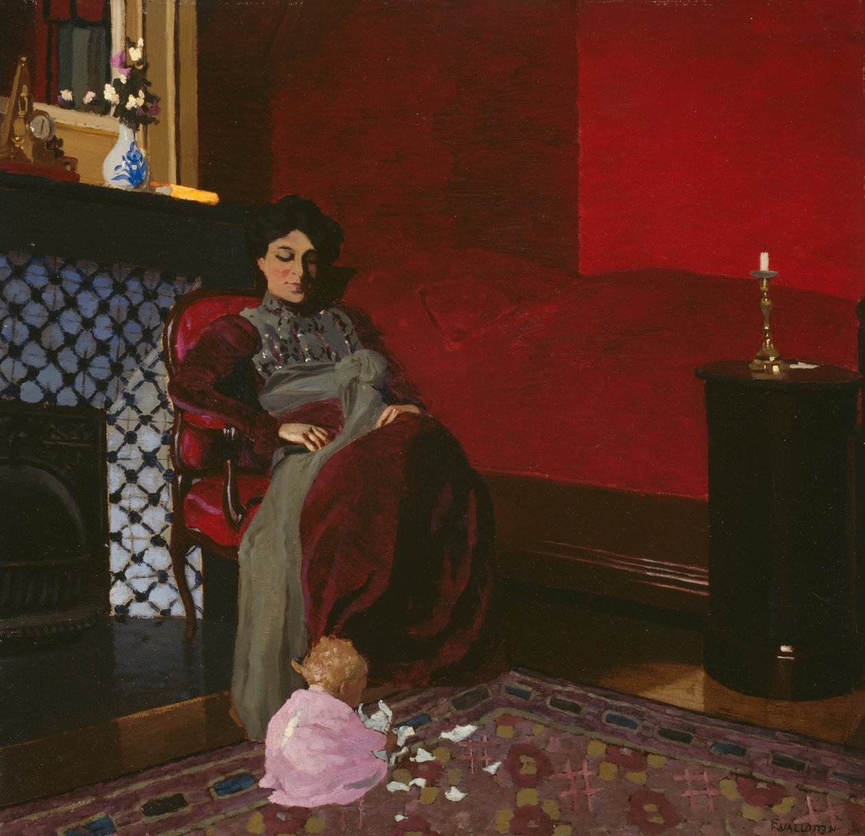 O Quarto Vermelho, Etretat de Felix Edouard Vallotton