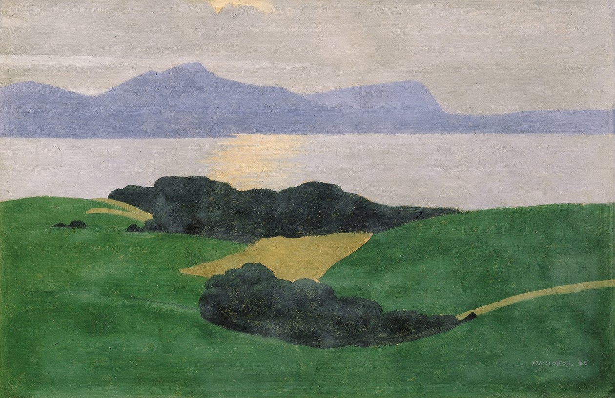 O Saleve e o lago, 1900 de Felix Edouard Vallotton