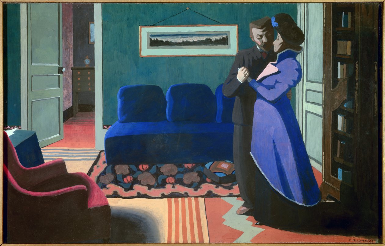 The Visit Painting by Felix Vallotton (1865-1925) (ec.suiss) 1899 Zurique, Kunsthalle de Felix Edouard Vallotton