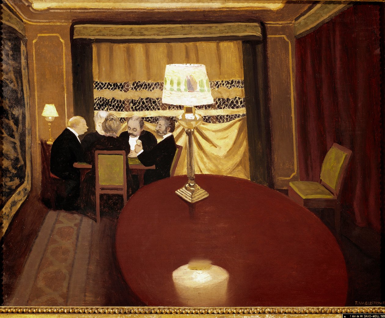 O jogo de póquer. Pintura de Felix Vallotton (1865-1925) de Felix Edouard Vallotton