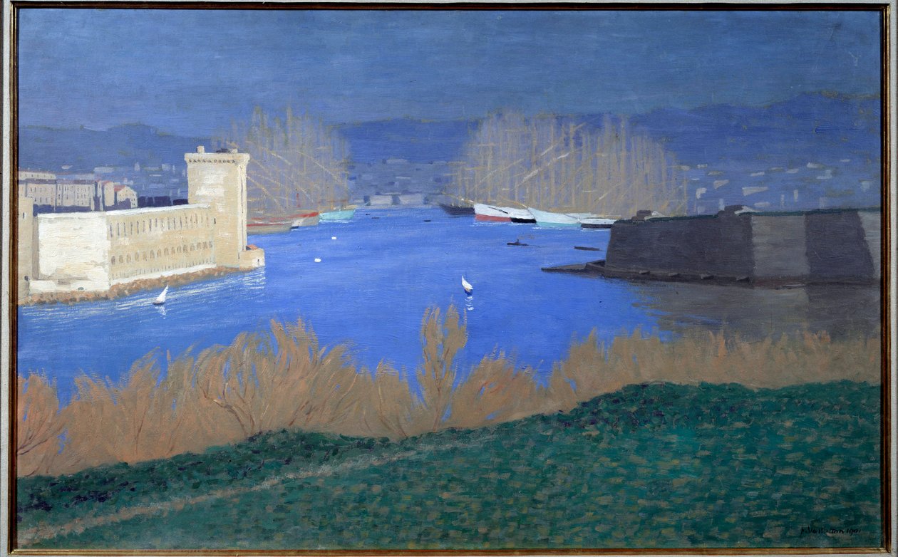 Vista do porto de Marselha Pintura de Felix Vallotton (1865-1925) 1901 Coleção particular - Vista do porto de Marselha. Pintura de Felix Vallotton (1865-1925) de Felix Edouard Vallotton
