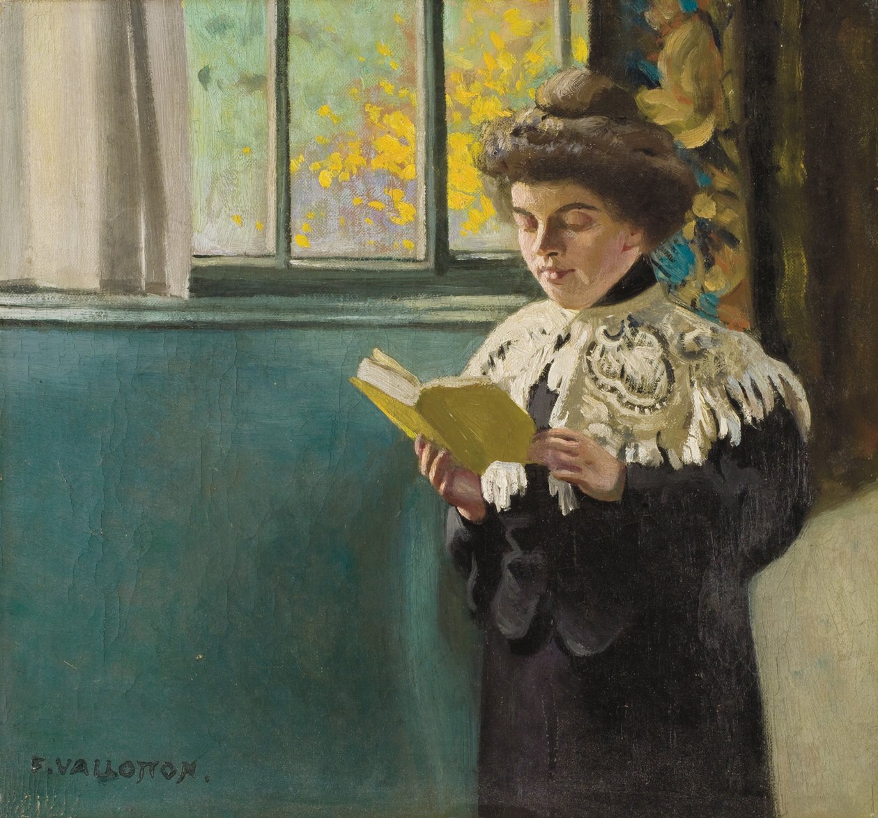 Mulher lendo por uma janela, c.1904 de Felix Edouard Vallotton