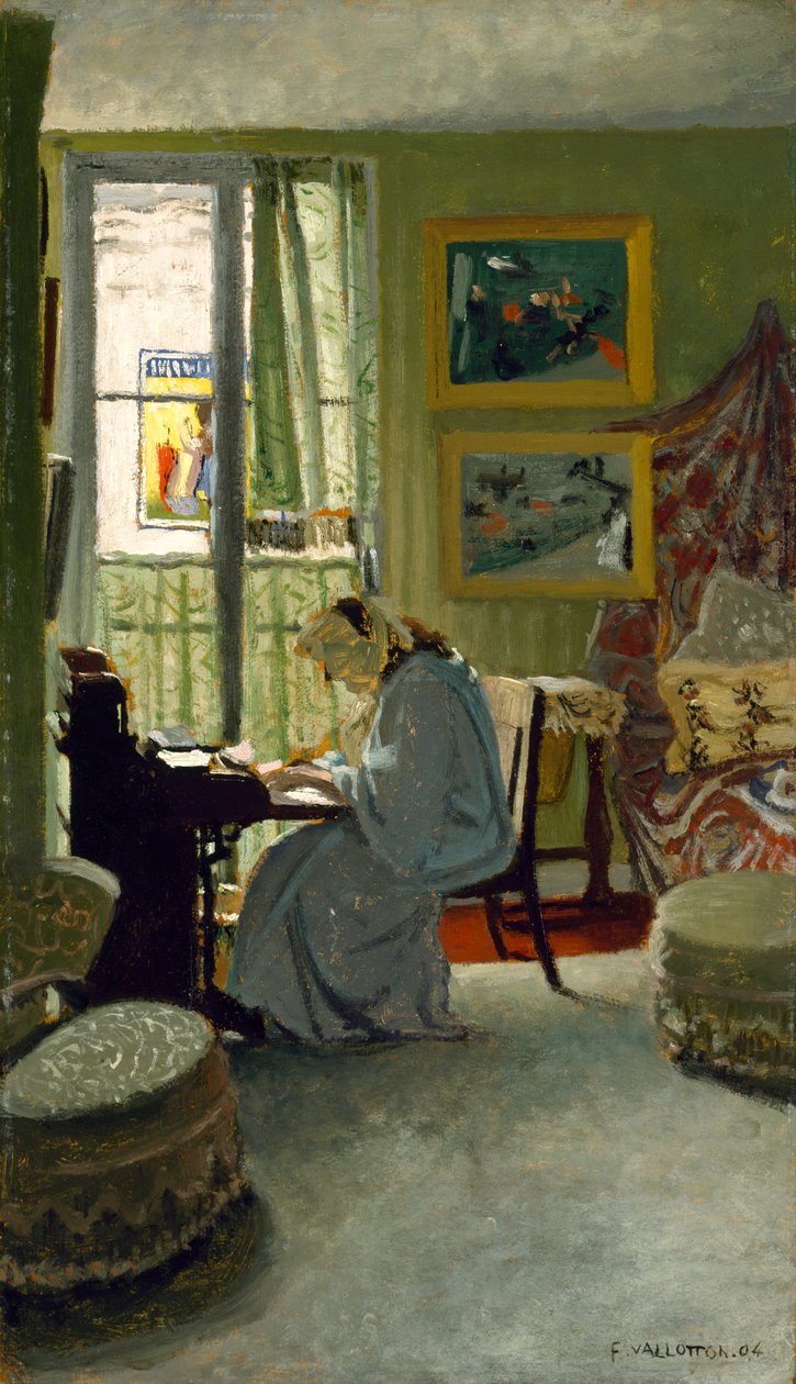 Mulher escrevendo em um interior, 1904 de Felix Edouard Vallotton