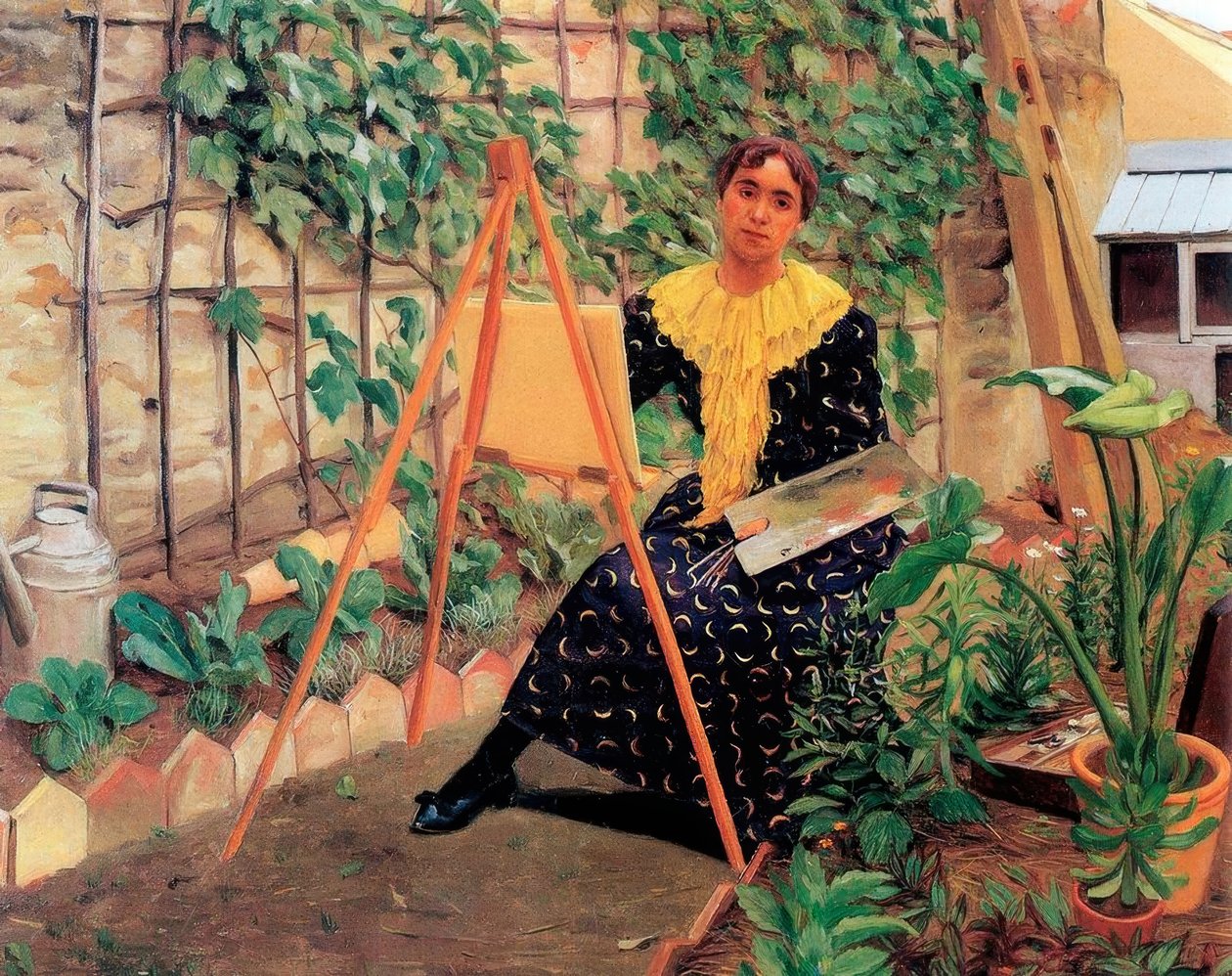Pintura de mulher jovem de Felix Edouard Vallotton