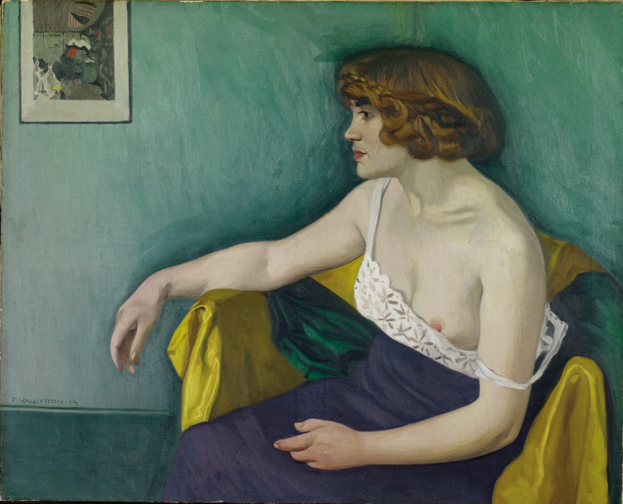 Jovem sentada no perfil, 1914 de Felix Edouard Vallotton