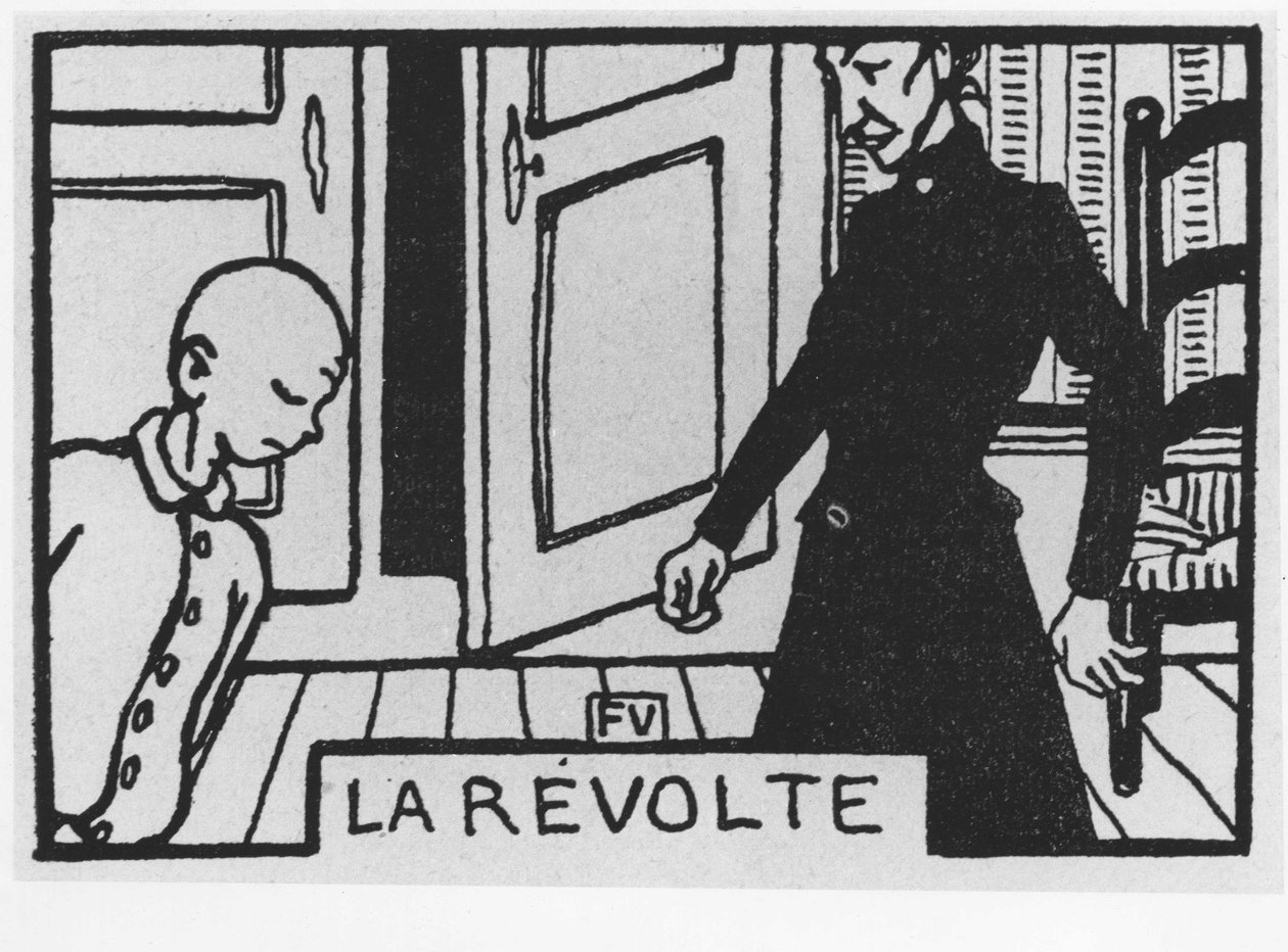 ilustração para Cabeça de Cenoura (Poil de Carotte): "la revolte" escrito por Jules Renard, i, ed. Flammarion (ilustração) de Felix Edouard Vallotton