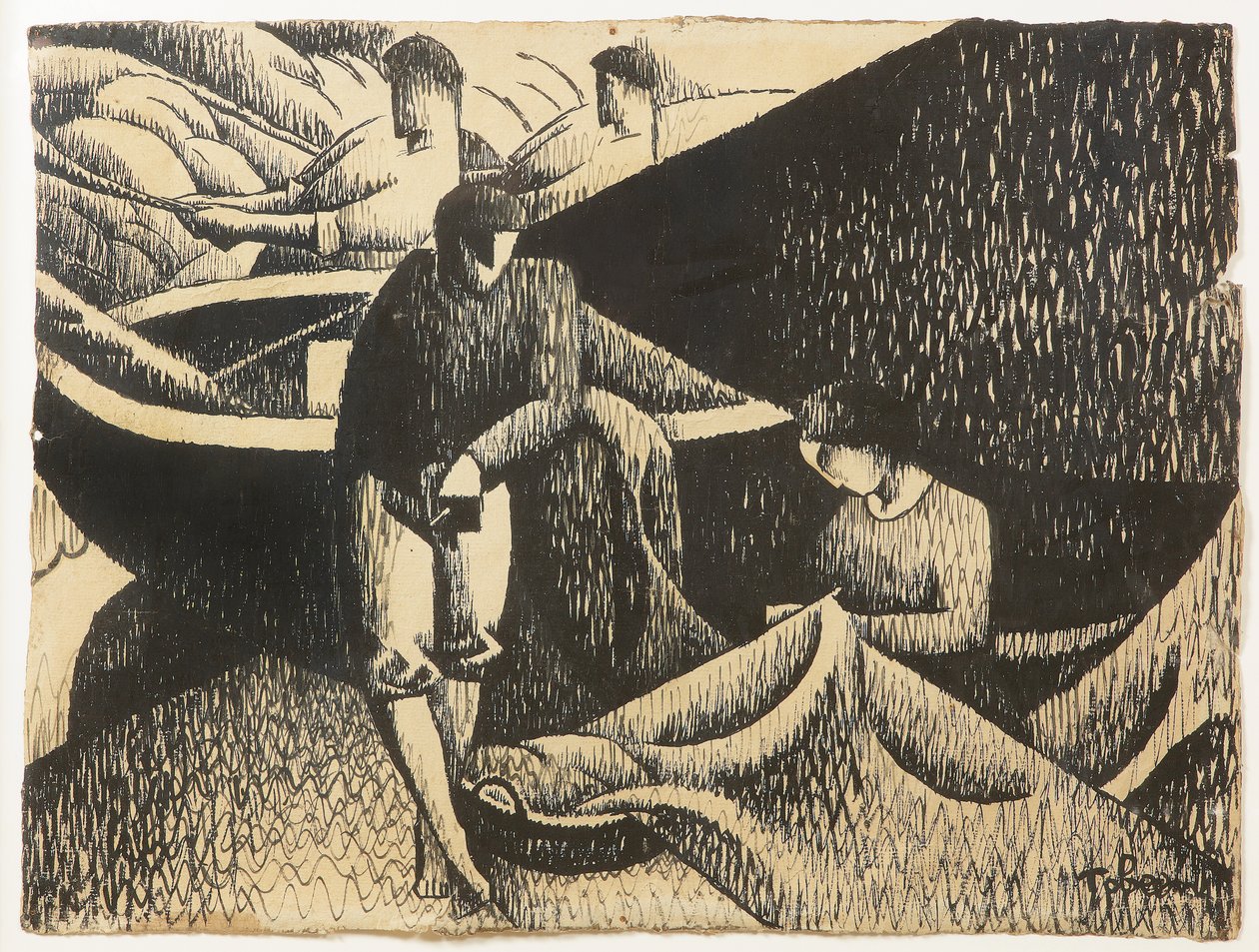 Le Filet, c.1912 (tinta no papel) de Felix Elie Tobeen