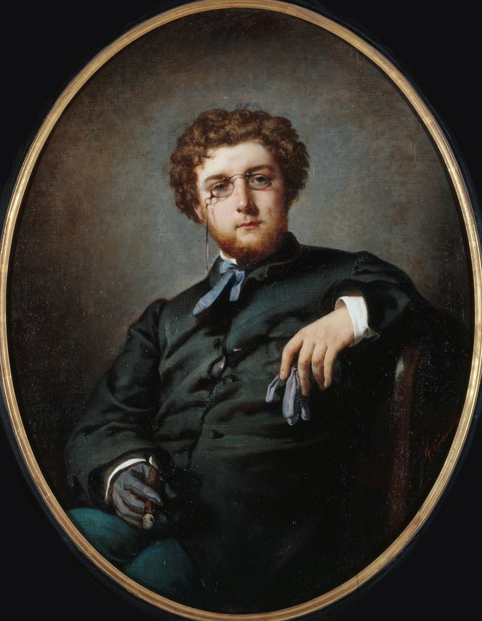 Retrato do compositor Georges Bizet 1838-1875, ca 1865. de Felix Henri Giacomotti