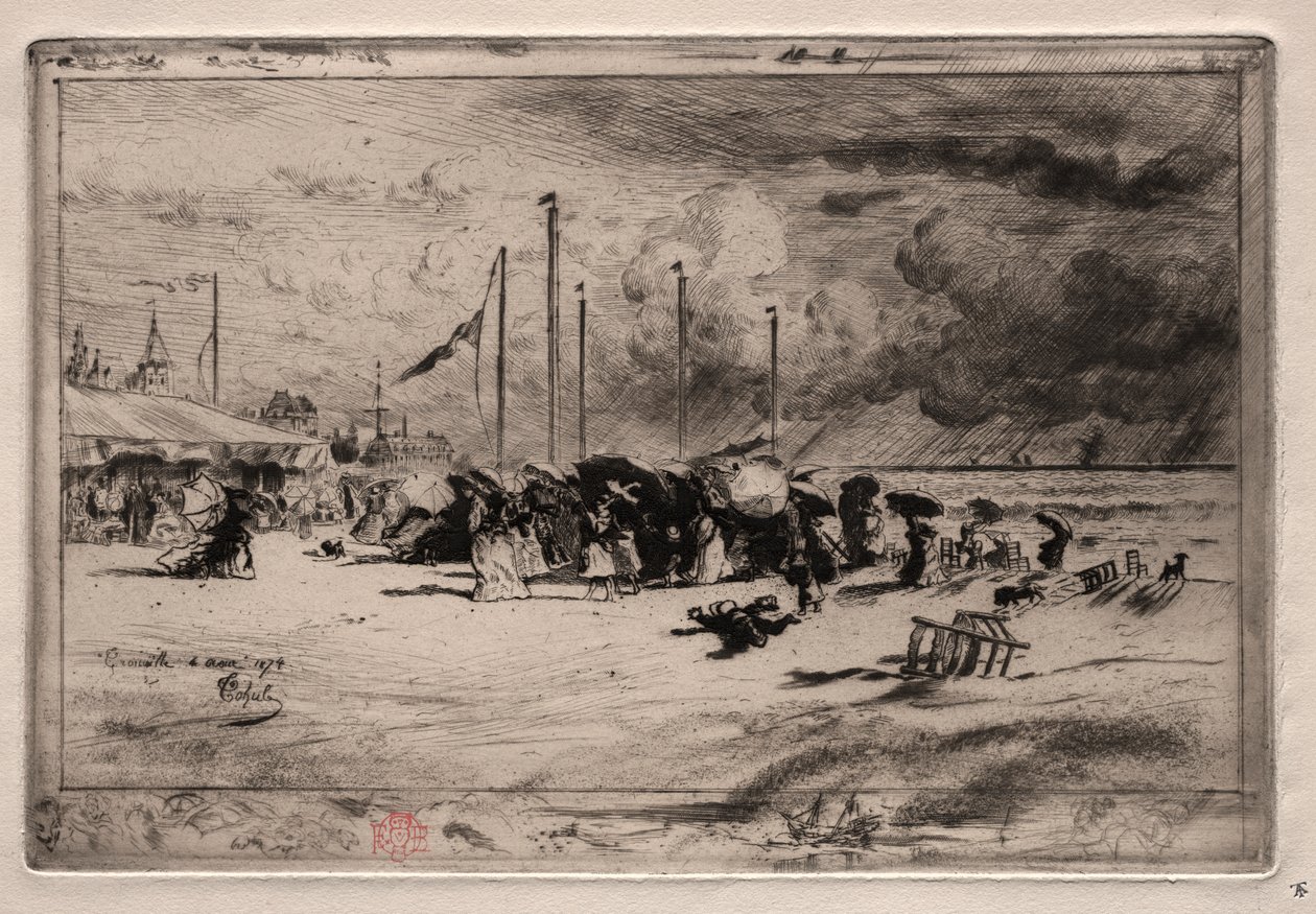 Uma tempestade em Trouville de Felix Hilaire Buhot