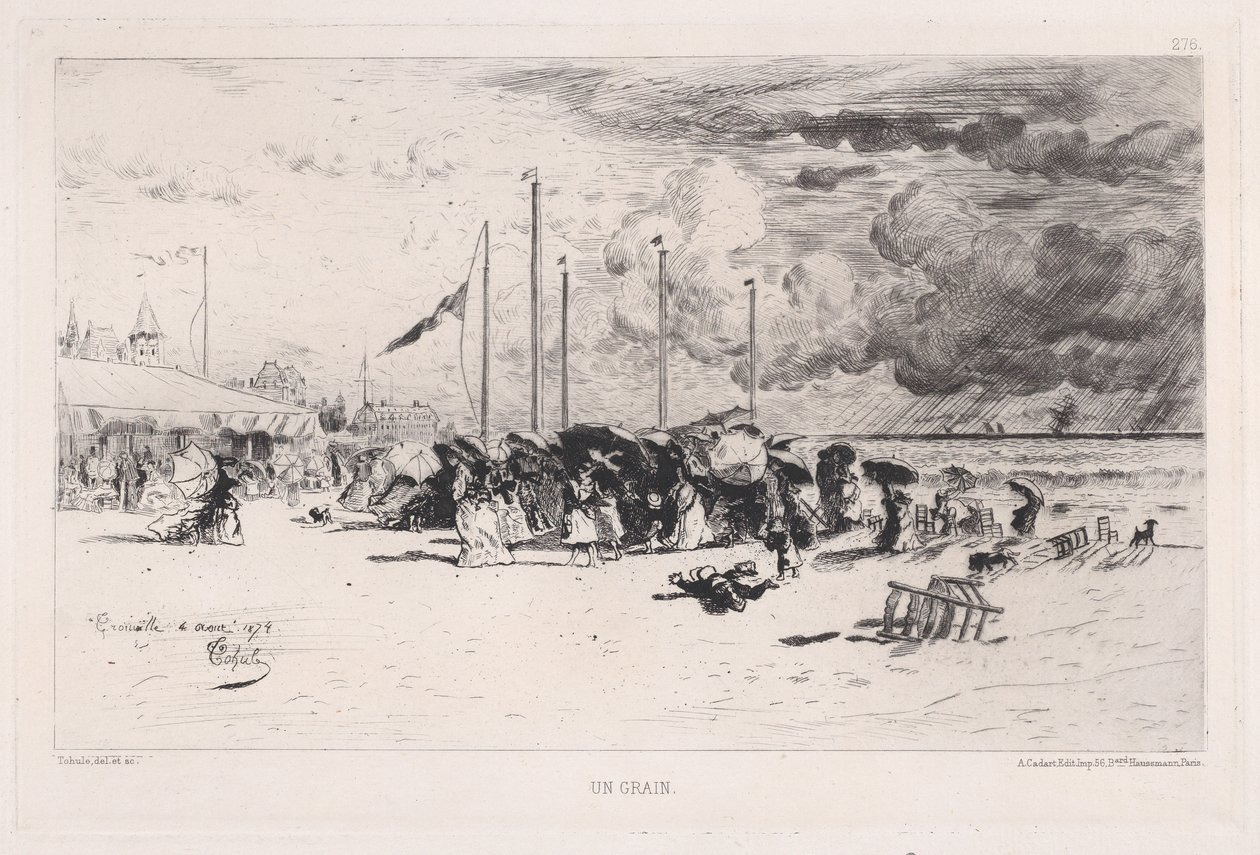Uma tempestade em Trouville, 1874. de Felix Hilaire Buhot