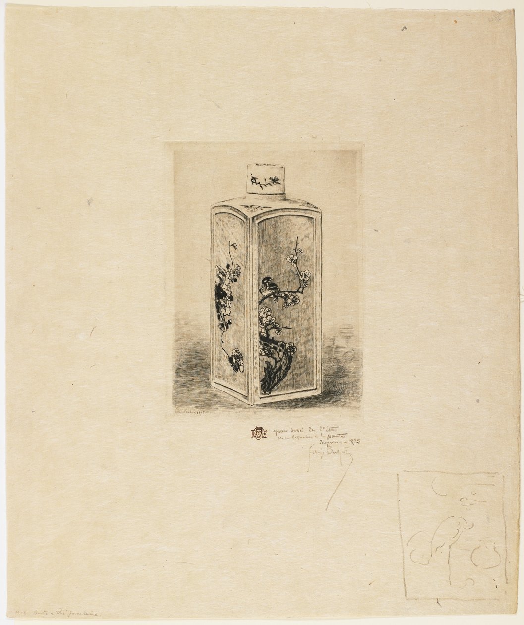 Caixa De Chá De Porcelana de Felix Hilaire Buhot