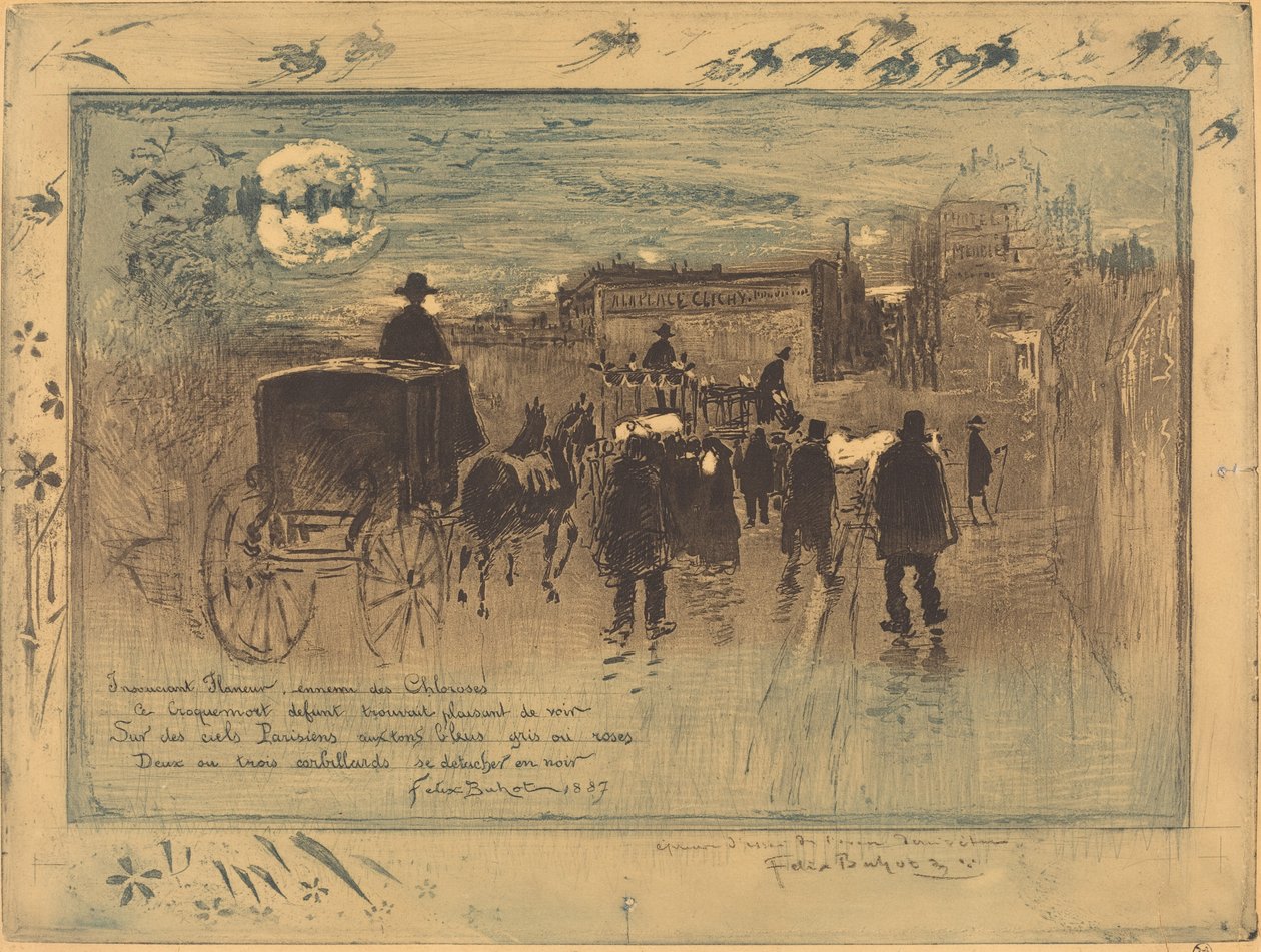 Cortejo fúnebre no Boulevard de Clichy Cortejo fúnebre no Boulevard de Clichy, 1887. de Felix Hilaire Buhot