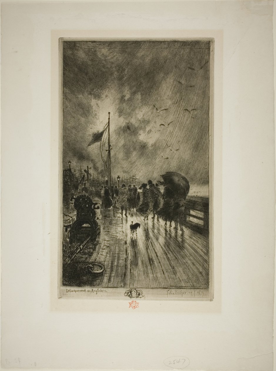Desembarque na Inglaterra de Felix Hilaire Buhot