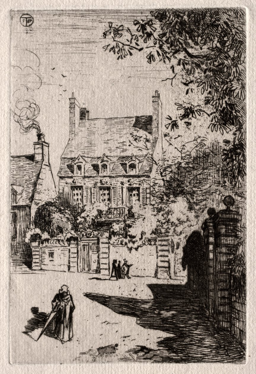 Na província: A casa em Orléans, c. 1875 de Felix Hilaire Buhot