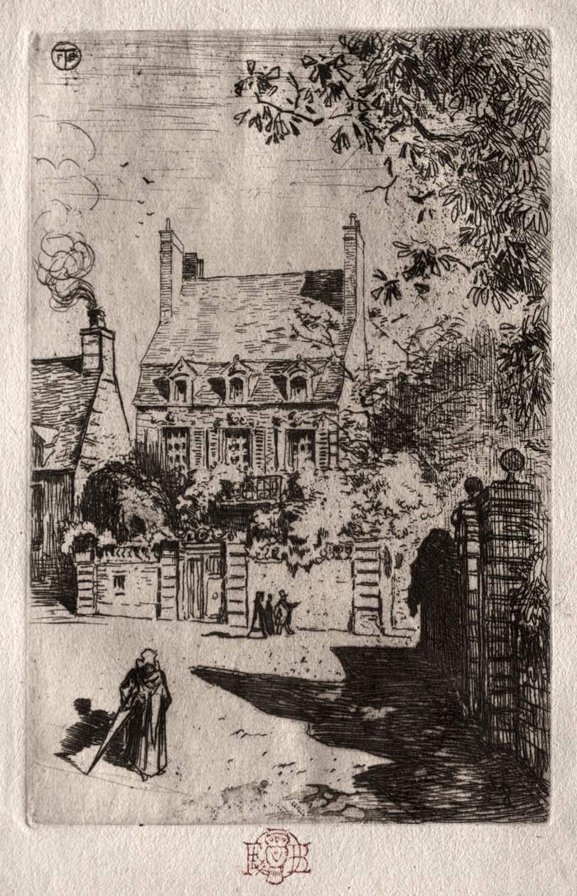 Na província: A casa em Orléans, c. 1875 de Felix Hilaire Buhot