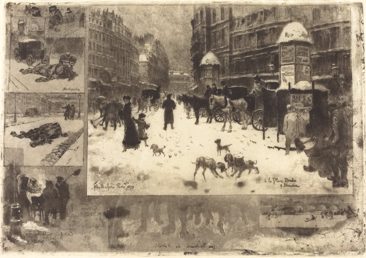Inverno em Paris Inverno em Paris, 1879. de Felix Hilaire Buhot