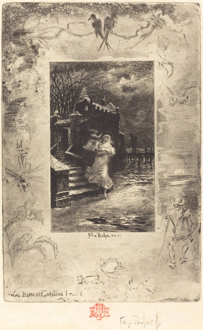 La Blanche Caroline Pale Caroline, 18791880. de Felix Hilaire Buhot