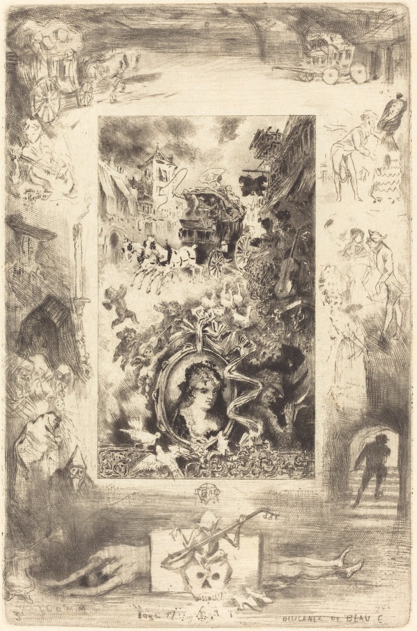 A diligência de Beaucaire (A diligência de Beaucaire) de Felix Hilaire Buhot