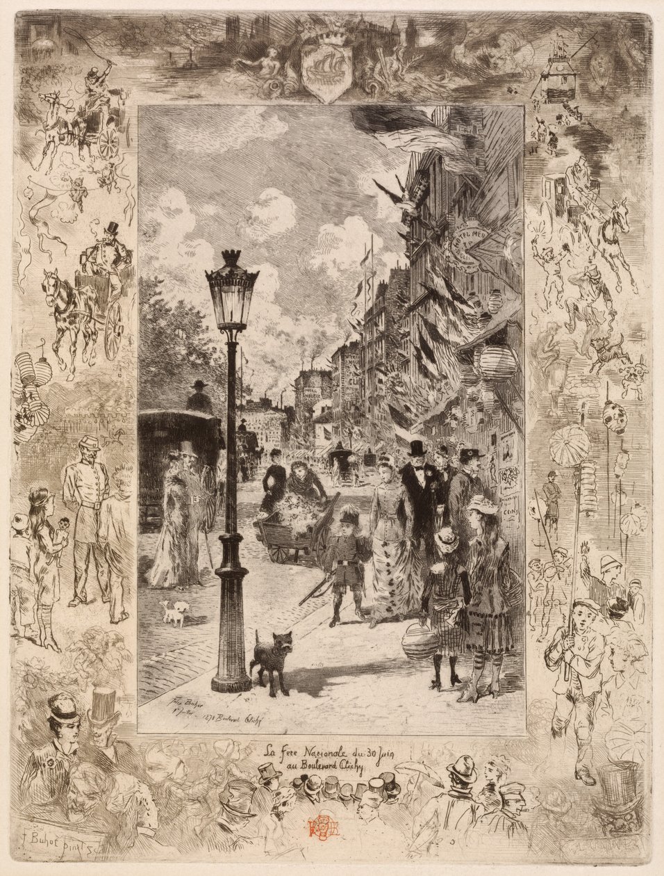 Feriado Nacional no Boulevard Clichy Feriado Nacional no Boulevard de Clichy, 1878. de Felix Hilaire Buhot