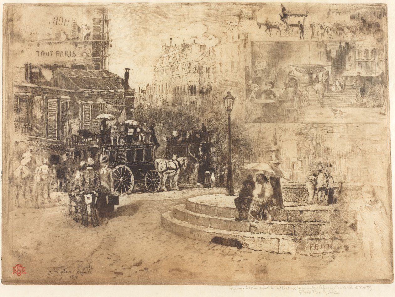 Place Pigalle em 1878 Place Pigalle em 1878, 1878. de Felix Hilaire Buhot