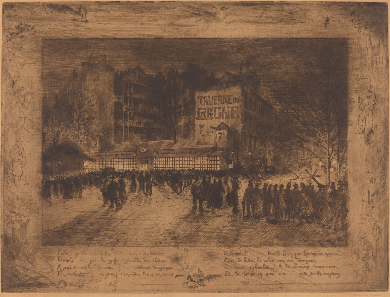 A Place des Martyrs e a Cadeia..., 1885. de Felix Hilaire Buhot