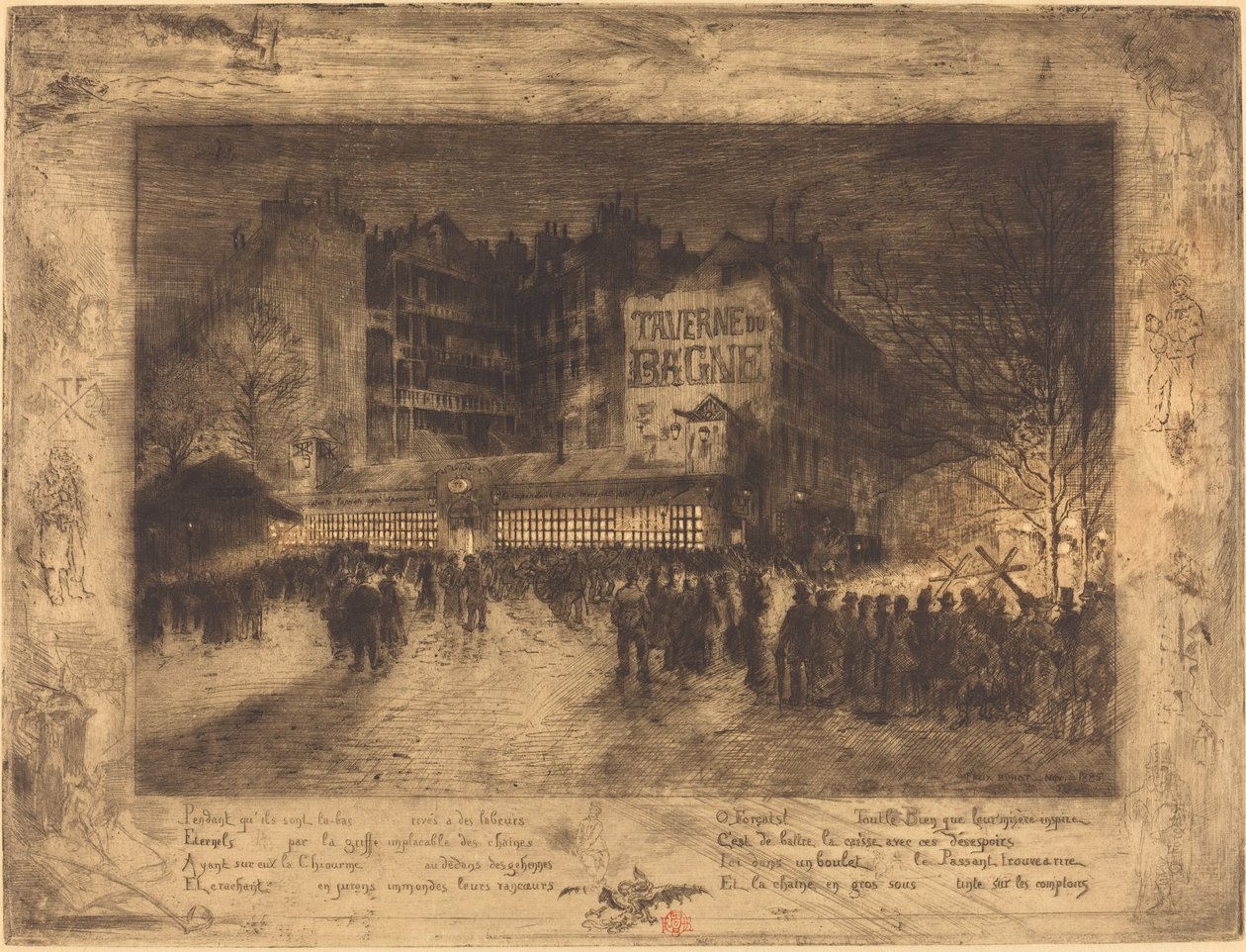 A Place des Martyrs e a Cadeia..., 1885. de Felix Hilaire Buhot