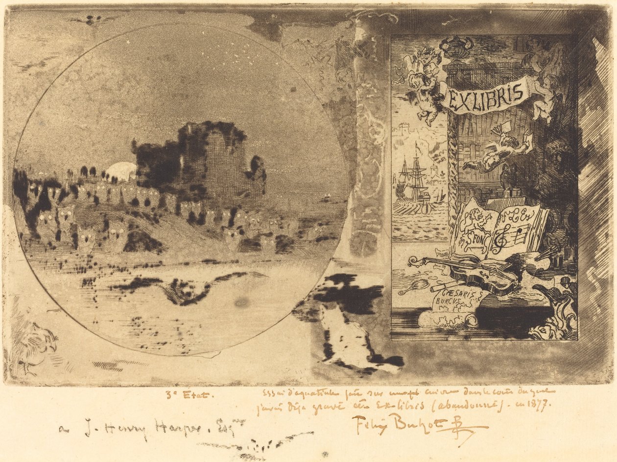 Le Château des hiboux Castelo das Corujas, 1877-1887. de Felix Hilaire Buhot