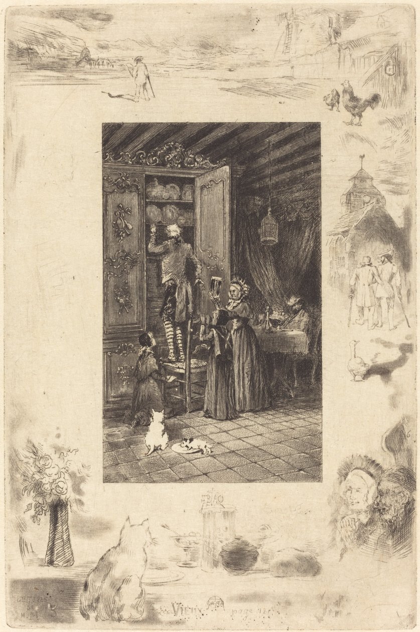 Les Vieux (Os Anciões) de Felix Hilaire Buhot