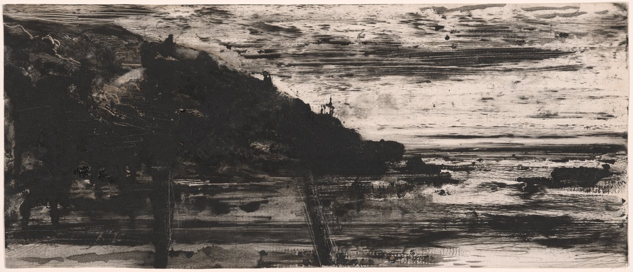 Paisagem marítima em Dinard de Felix Hilaire Buhot