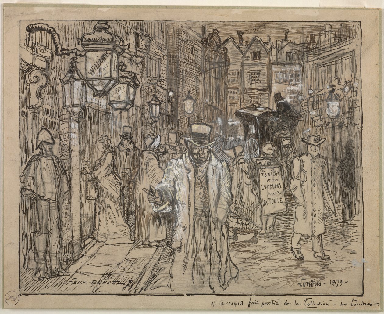 Cena de rua em Londres de Felix Hilaire Buhot