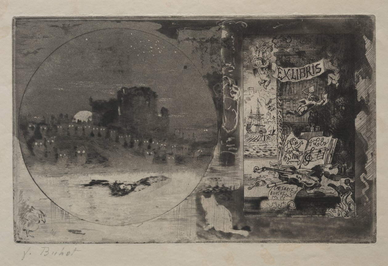 O Castelo das Corujas, 1887. de Felix Hilaire Buhot