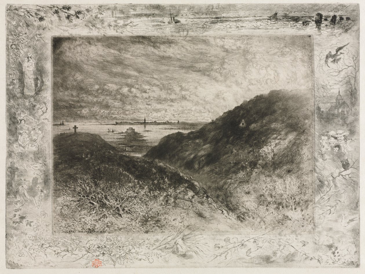 The Cliff, Baía de Saint Malo de Felix Hilaire Buhot