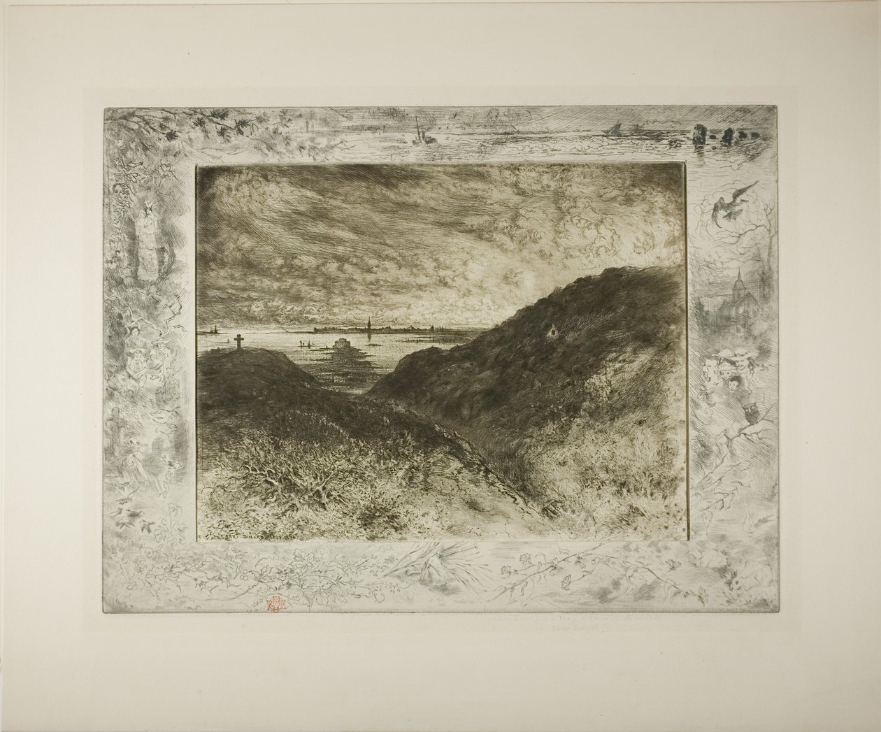 The Cliff, Baía de St. Malo de Felix Hilaire Buhot