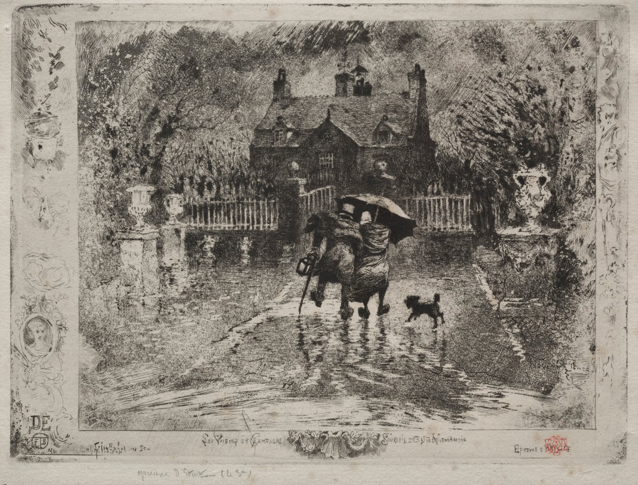 Os vizinhos do país, 1879-1880. de Felix Hilaire Buhot