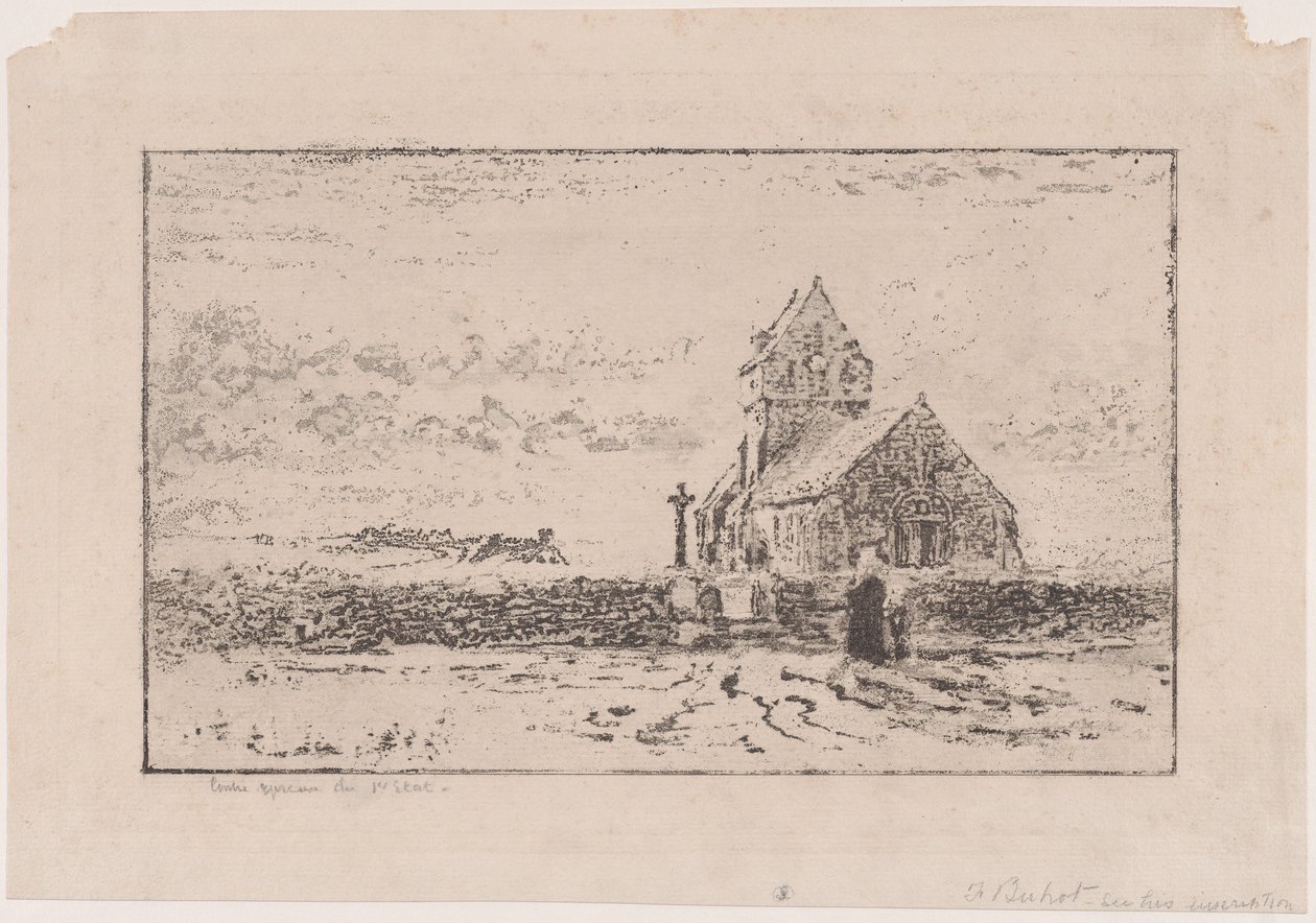 A Igreja de Jobourg, 1887. de Felix Hilaire Buhot