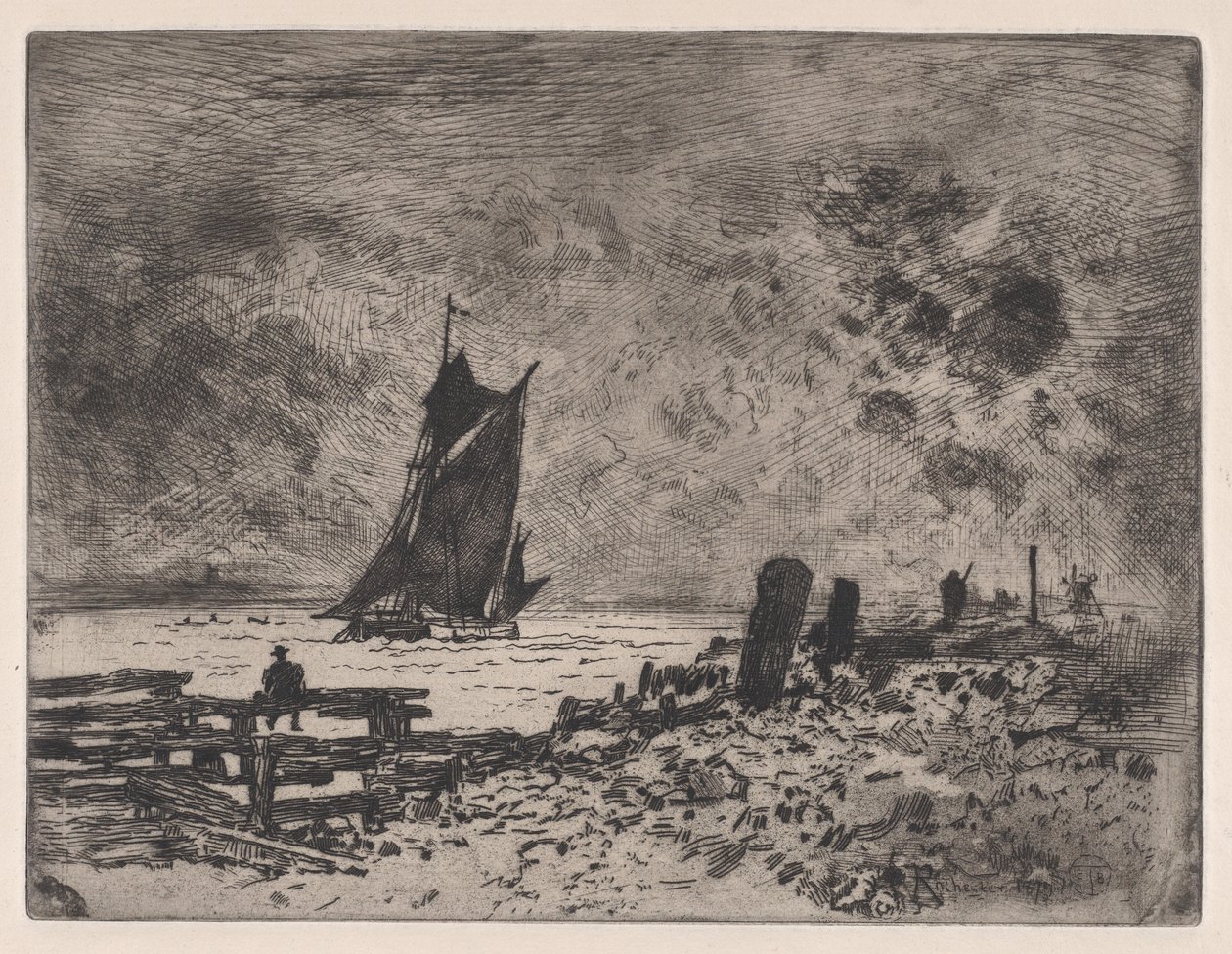 The Little Marine - Lembrança de Medway, 1879. de Felix Hilaire Buhot
