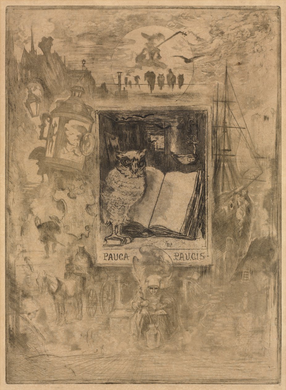 A coruja, 1883. de Felix Hilaire Buhot