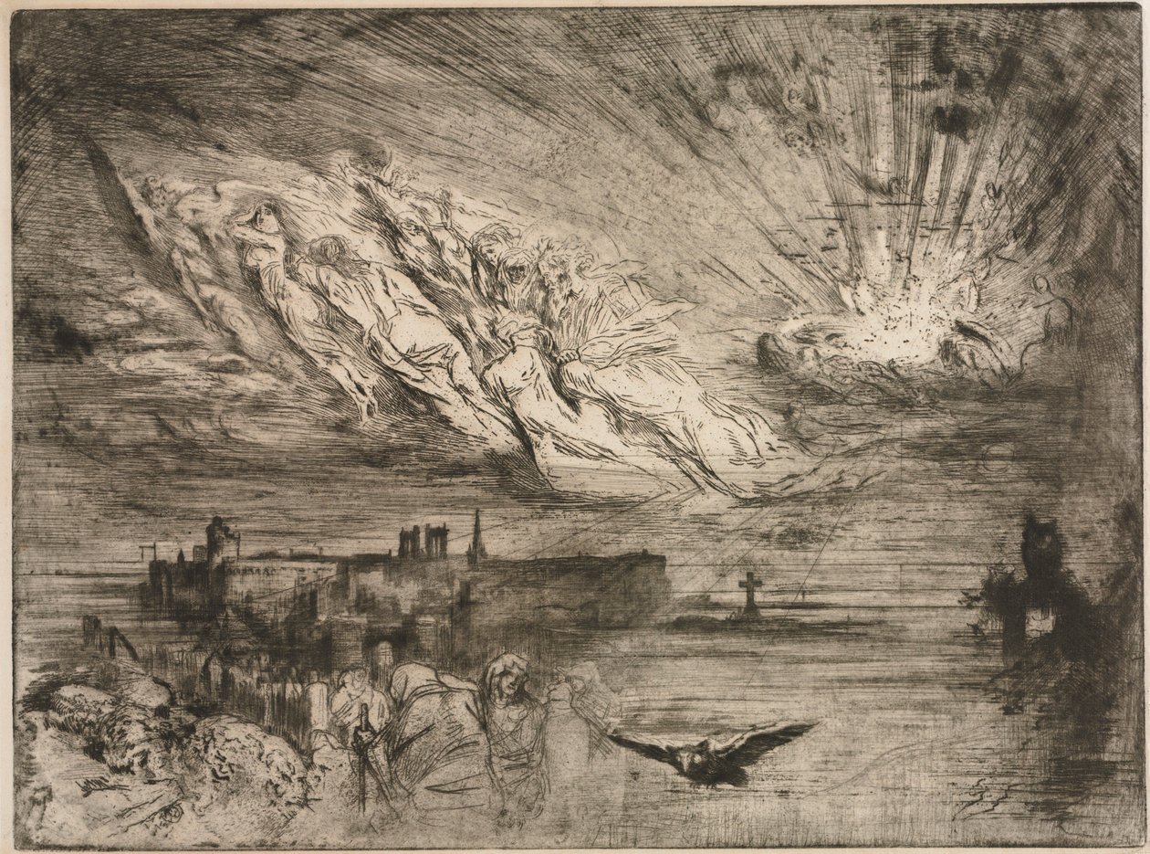 Os Espíritos das Cidades dos Mortos, 1885. de Felix Hilaire Buhot