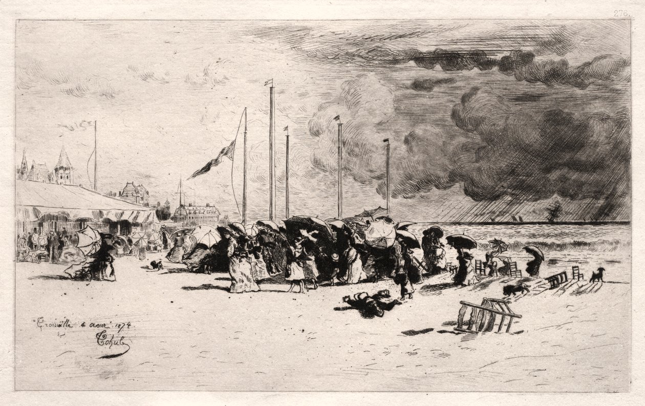 A tempestade em Trouville de Felix Hilaire Buhot